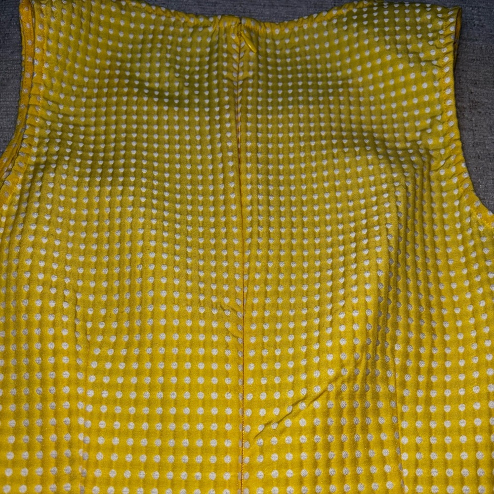 Banana Republic Yellow Plaid Check Peplum Top Size 4 Office Summer Blouse Tank - Picture 6 of 8